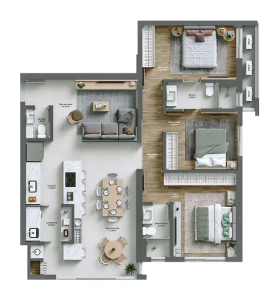 Imagem Apartamento no Centro de Joinville, 3 Suítes, 117m²