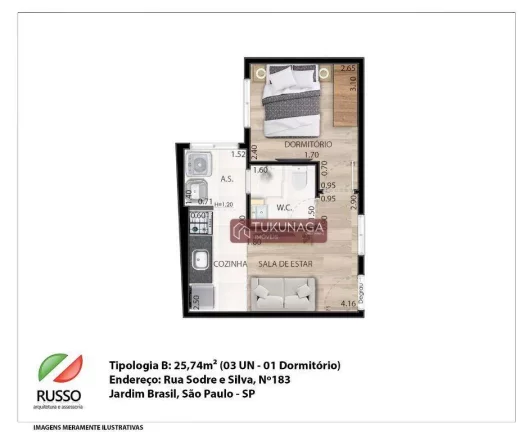 Imagem Apartamento à venda, 25 m² por R$ 205.000,00 - Jardim Brasil - São Paulo/SP