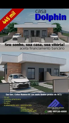 Imagem Casa com 2 suítes e 1 vaga de garagem no bairro Areias de Baixo em Governador Celso Ramos