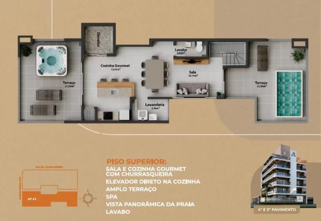 Imagem Cobertura para Venda em Matinhos, Balneario Gaivotas, 3 dormitórios, 3 suítes, 4 banheiros, 2 vagas