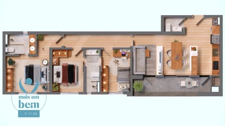 Imagem Apartamento com 3 quartos com suíte à venda, 86 m² por R$ 956.972 - Santa Quitéria - Curitiba/PR