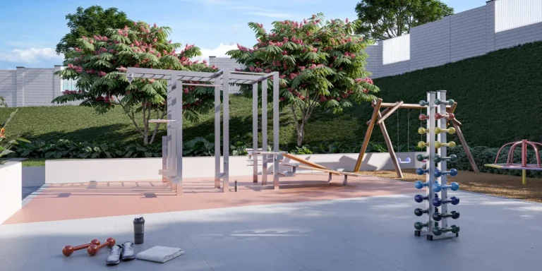 Foto do imóvel: ado Diferencial Apartamento Garden 40,75 m² + Quintal Privativo de 8,80 m² 2 Quartos Sala de Estar/Jantar Cozinha Banheiro Área de Serviço Vaga de Garagem Privativa Piso Laminado Quintal Privativo Exclusivo Lazer Completo para Toda a Família