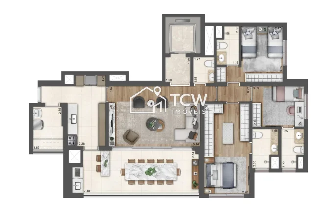 Imagem Apartamento Padrão 132m2 no Chácara Klabin