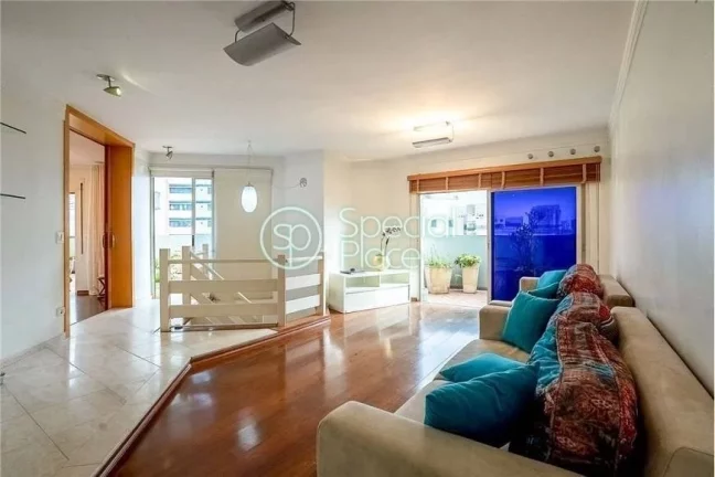 Imagem Ótima cobertura em Moema Pássaros com vista livre! - Área: 287,00m² Piso inferior: Hall de entra...