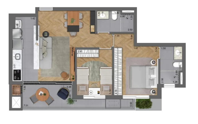 Imagem Apartamento no Bigorrilho em Curitiba, novo.2 ou 3 quartos