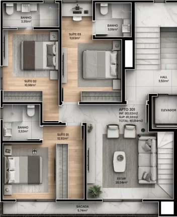 Imagem Selene Residence - Apartamento à venda no bairro Canto Grande - Bombinhas/SC