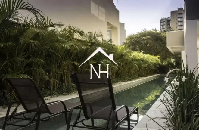 Imagem Studio de 44m com varanda envidraçada, ar condicionado, 1 vaga, área de serviço, sauna, salão de festas, piscina, deck, spa, fitness, churrasqueira