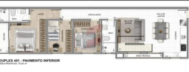 Imagem APARTAMENTO com 3 dormitórios à venda com 182.1m² por R$ 780.000,00 no bairro Emiliano Perneta - PINHAIS / PR