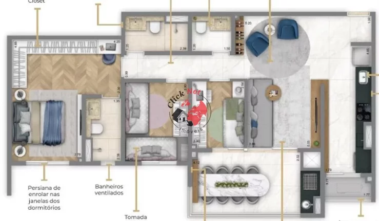 Imagem Apartamento com 3 dormitórios à venda no bairro Jardim em Santo André