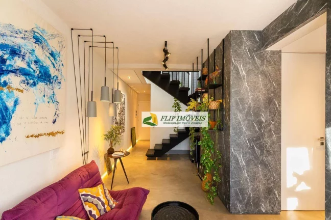 Imagem Cobertura duplex mobilhad para venda com 108 metros quadrados com 1 quarto em Cambuí - Campinas - SP