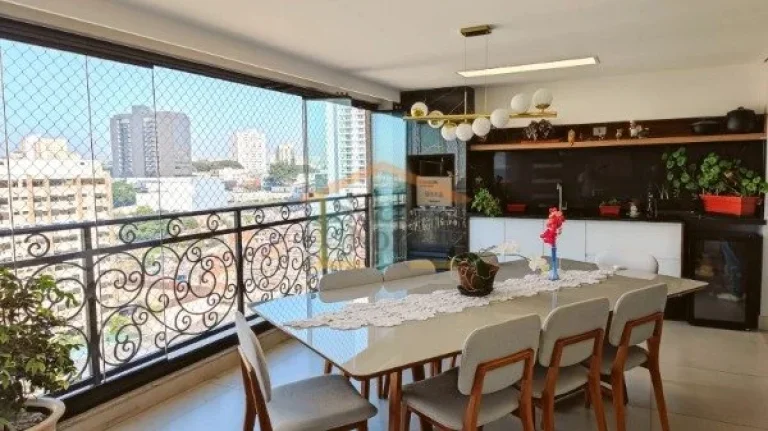 Imagem Apto 145m², 3 suítes, sala ampla, lavabo, sacada com churrasqueira, cozinha americana, área de se...