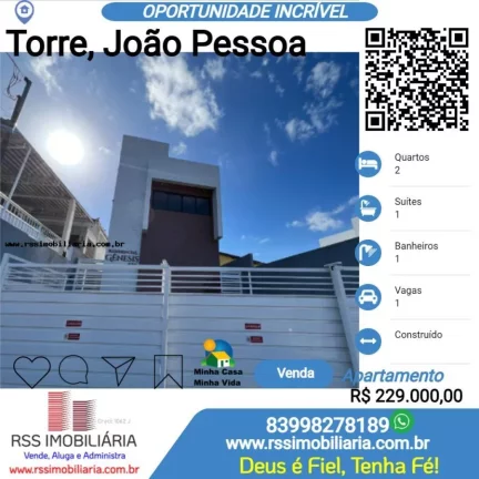 Apartamento à venda no bairro da Torre em João Pessoa/PB