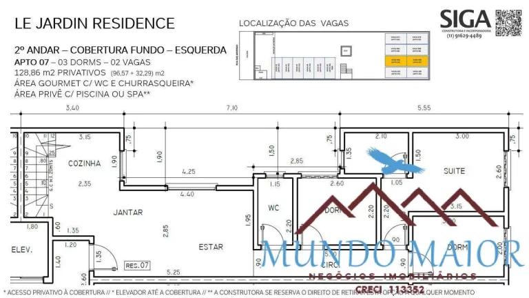 Imagem APTO TIPO E COBERTURA /ELEVADOR -BAIRRO JARDIM -128m2!