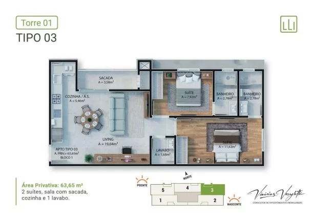 Imagem Apartamento 2 dormitórios para Venda em Itapema / SC no bairro Várzea do Ranchinho