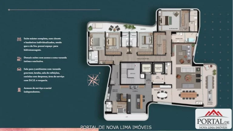 Imagem Apartamento de 4 quartos a venda no Vale do Sereno, varandas amplas: Viva o Melhor da Vida em 377 m² de Puro Encanto!