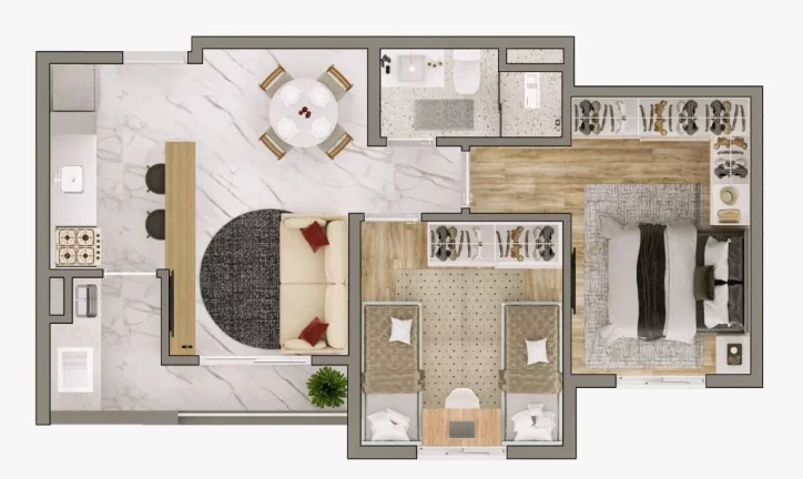 Imagem Apartamento com 2 dormitórios à venda, 47 m² por R$249.000,00 - Jundiapeba - Mogi das Cruzes/SP