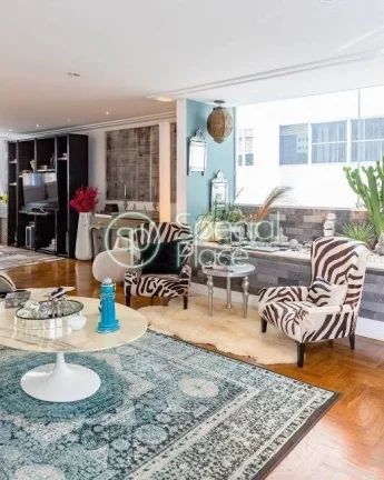 Imagem Apartamento com 180m², reformado na parte plana do Jardim América. Possui piso em tacos de madeira...