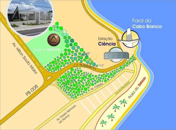 Imagem Vendo excelente lote no Condomínio fechado Extremo Oriental, posição sul, medindo 18m00 X 30m00 (540,00 m2).