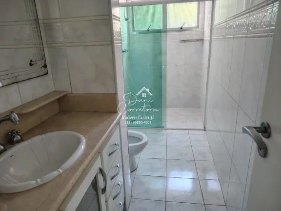 Imagem Apartamento com vista para o mar e lazer, 3 quartos com suíte e 2 vagas na Pitangueiras, Guarujá-SP - 165m² de área.