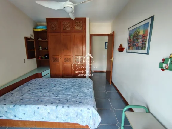Imagem Apartamento com vista para o mar e lazer, 3 quartos com suíte e 2 vagas na Pitangueiras, Guarujá-SP - 165m² de área.