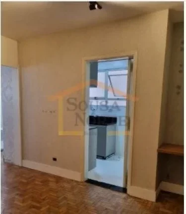 Imagem Apartamento 1 dormitório, sala espaçosa para 2 ambientes (em L), cozinha, banheiro e área de serv...