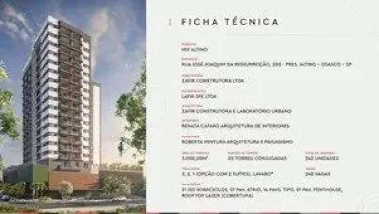 Foto do imóvel: Apartamento com 1 quarto + suíte, 28m2, à venda, na planta, bairro Presidente Altino/Osasco-SP