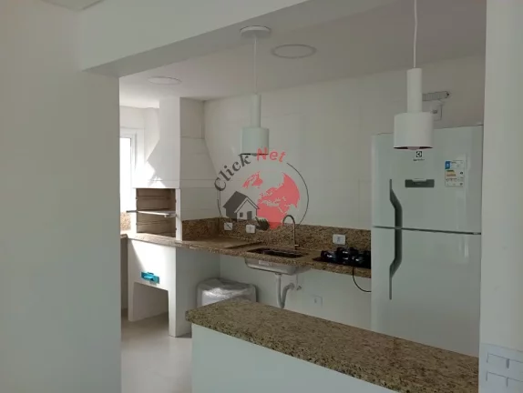 Imagem Apartamento 57m², 1 suíte, banheiro com box vidro), varanda gourmet , bairro Guilhermina, Praia grande