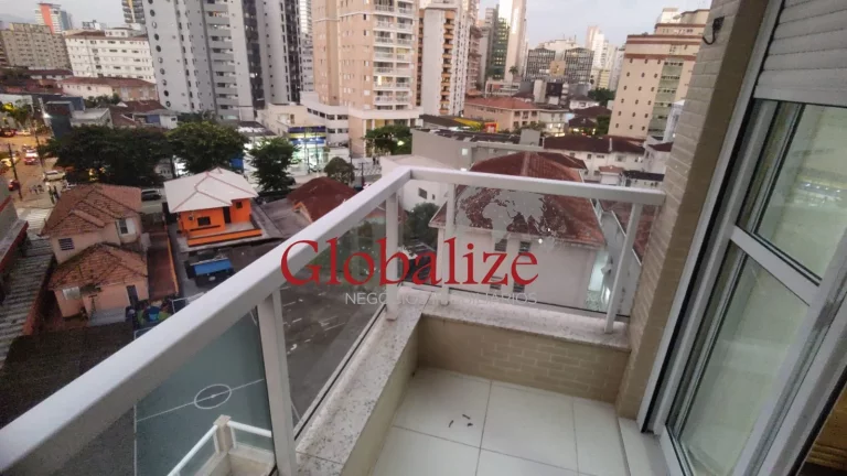 Imagem Apartamento de 2 dormitórios com suíte garagem demarcada varanda Gourmet no Gonzaga ! PORTEIRA FECHADA !