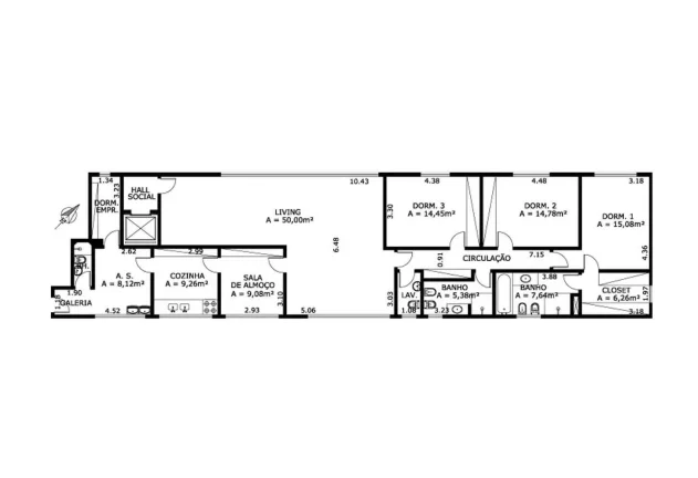 Imagem Al Lorena Venda - 3 Dormitórios (1 Suíte) - 2 Vagas - 183m²