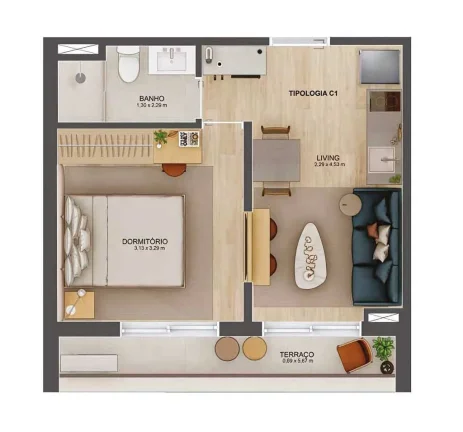 Imagem Apartamento Ubirapuera - 37M², 1 Dorm, Lazer Completo.