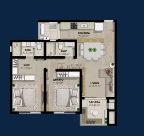 Imagem Apartamento com 02 dormitórios no bairro São Francisco de Assis em Camboriú