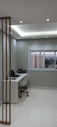 Imagem Apartamento 90 M², 3Q, 1 Suíte, 2 Banheiros, 1 Vaga, Semi-mobiliado, Luminárias, Led, Cozinha com ilha.