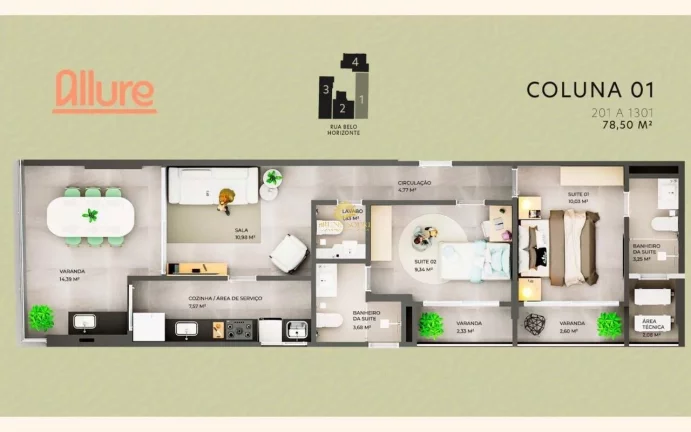 Imagem Descubra o encantador Allure Praia do Morro em Guarapari! Este apartamento de 58 m² possui 2 dormit...