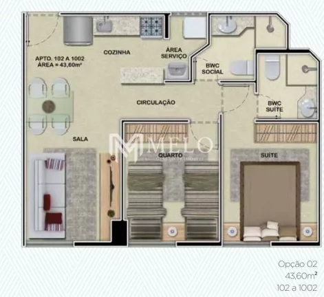 Imagem Oportunidade em BOA VIAGEM: 43,65m²,02qts, 01suite, 01 vaga...