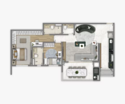 Imagem Living Grand Wish Jardim, apartamento à venda com 3 quartos em Bairro Jardim Santo André SP