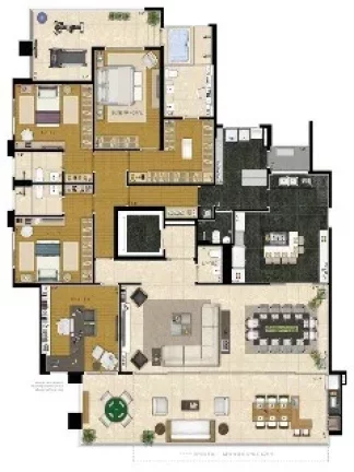 Imagem Apartamento de luxo no Jardim Anália Franco: 4 suítes, 5 vagas, 280m² - Condomínio Edifício Camille Claudel