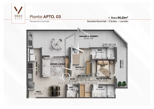 Imagem Vogue 2112 - Lançamento de apartamentos novos na batista Campos