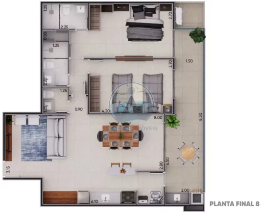 Imagem Apartamento à venda em Ubatuba-SP, Praia Grande: 2 quartos, 1 suíte, 1 sala, 2 banheiros, 1 vaga, 90m². Confira!