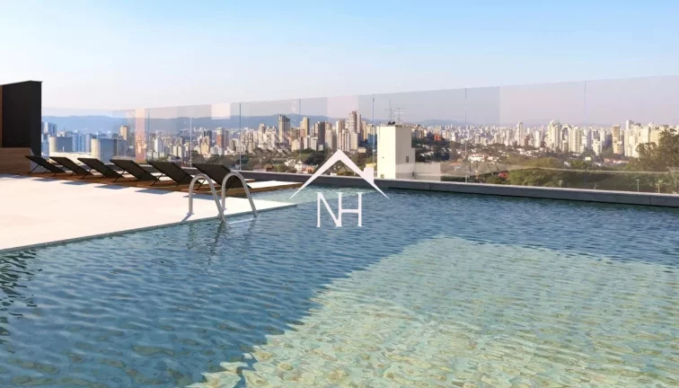 Imagem Studio de 26m com dormitório e varanda, Solarium, Piscina c/deck, fitness, pet place, lounge bar, salão de festas, salão de jogos, sauna,churrasqueira