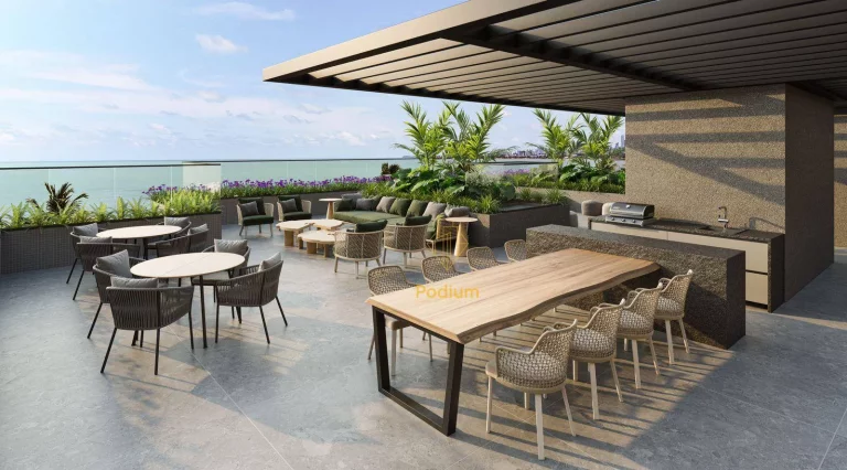 Imagem Apartamentos com varanda / sacada gourmet a beira mar da praia de Intermares - AP1196