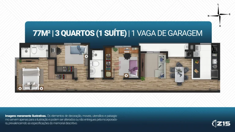 Imagem APARTAMENTO com 3 dormitórios à venda com 94.84m² por R$ 586.195,02 no bairro Centro - PINHAIS / PR