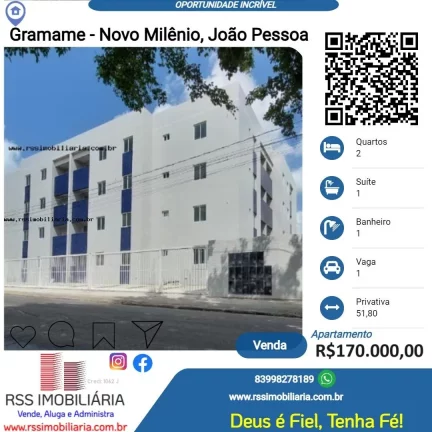 Apartamento à venda no Novo Milênio-Gramame, Joãoa Pessoa/PB