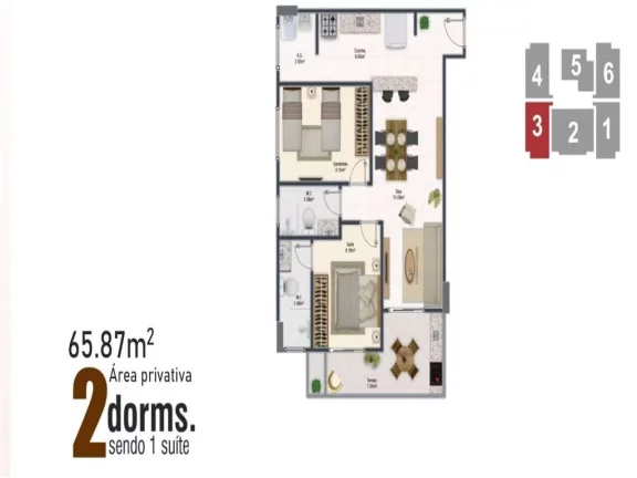 Imagem Apartamento com 2 dorms, Ocian, Praia Grande - R$ 689 mil, Cod: 2797
