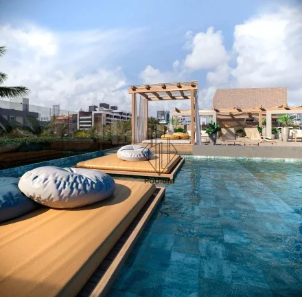 Imagem Flat térreo frente mar, pé na areia com piscina privativa no bairro do Jardim Oceania / Bessa - FL0635