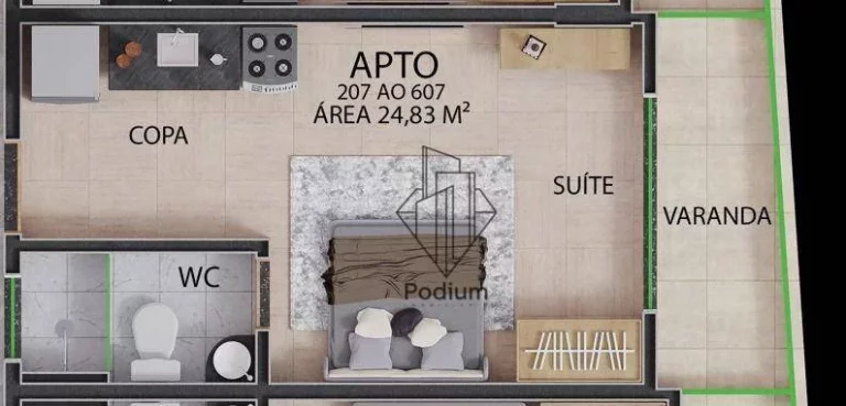 Imagem Flats com varanda e vista para o mar a poucos metros da praia de Manaíra - FL0449