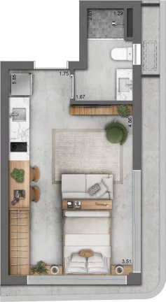 Imagem Trend Downtown Nano - Apartamento à venda no bairro Azenha - Porto Alegre/RS
