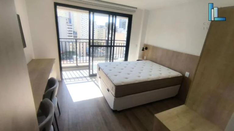 Imagem Apartamento mobiliado para morar e investir à venda em São Paulo, perto da estação de metrô Santa Cecília com 24m2