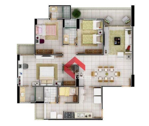 Imagem Apartamento à venda, 106 m² por R$ 649.000,00 - Engenheiro Luciano Cavalcante - Fortaleza/CE