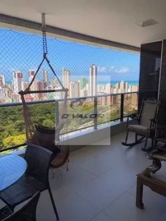 Imagem Vendo apto de luxo, com moveis planejados e vista definitiva para o mar, com 201 m2, varanda, 4 suítes e DCE