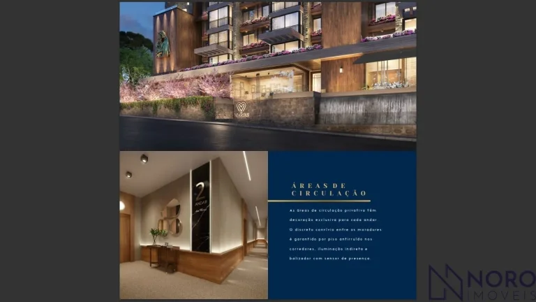 Imagem Gramado Centro a 2 quadras da Rua Coberta, sendo apartamento com 2 suítes com g